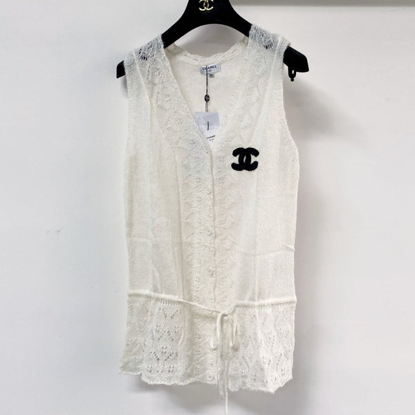 Gilet Chanel blanc en laine 125440
