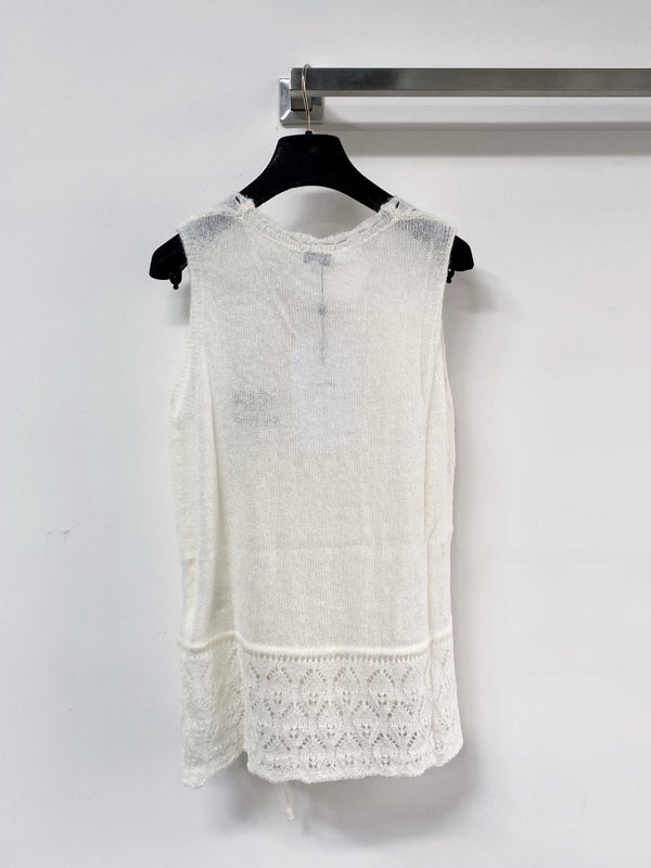 Gilet Chanel blanc en laine 125440