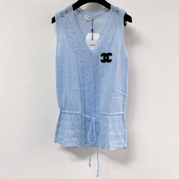 Gilet Chanel bleu en laine 125439