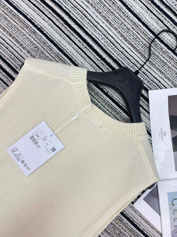 Gilet Chanel Crème en Cachemire 133571