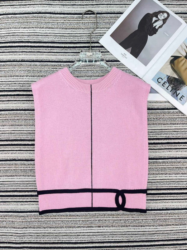 Gilet Chanel Rose en Cachemire 133566