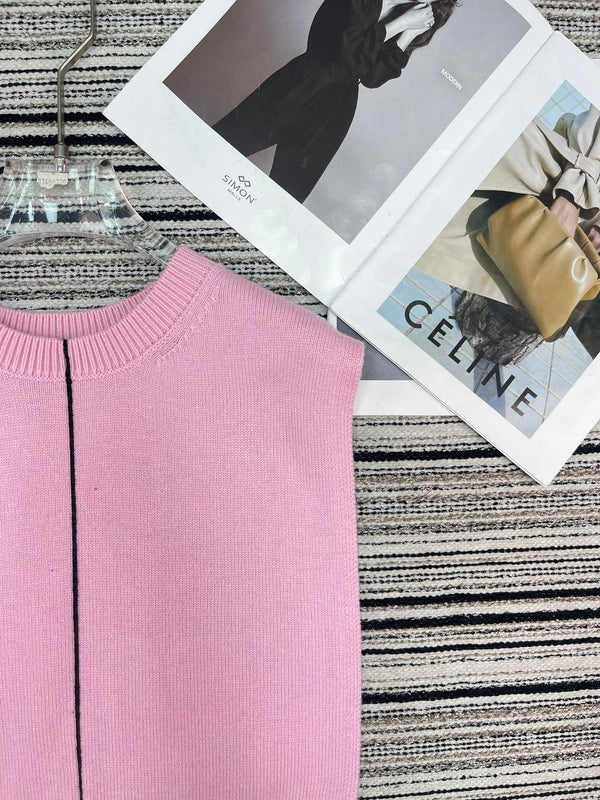Gilet Chanel Rose en Cachemire 133566