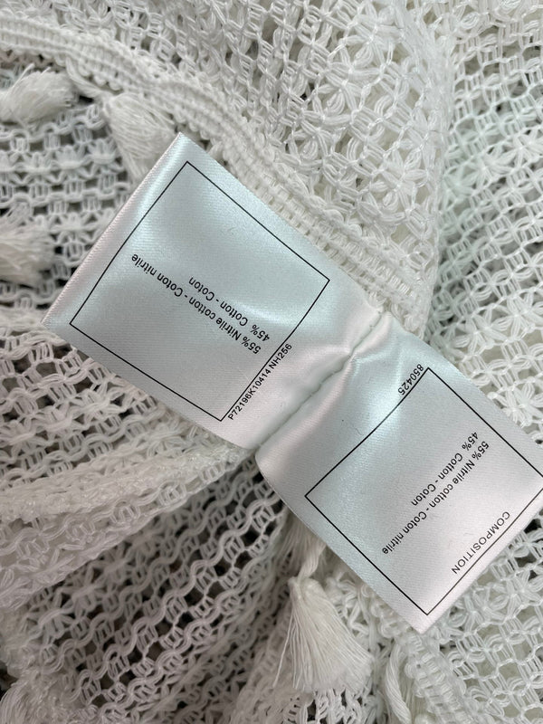 Haut à manches courtes en maille Chanel blanc en coton 133512