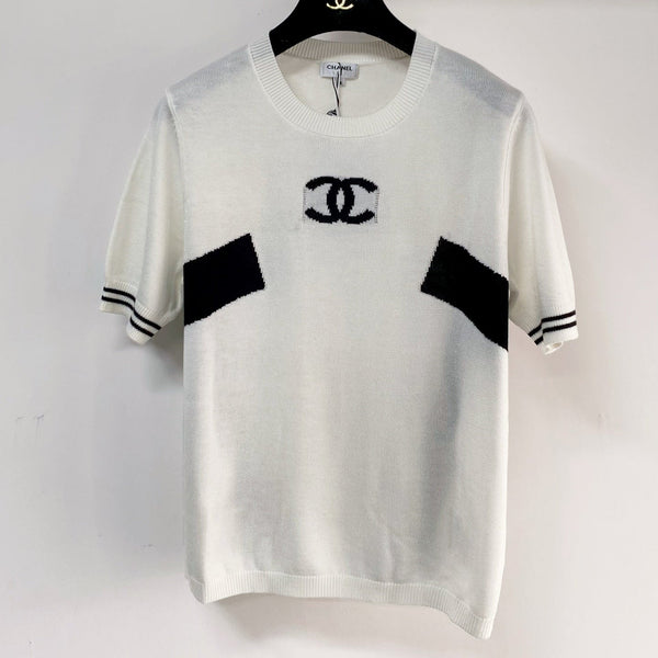 Chanel  Short-Sleeve T-Shirt White in Wool 153741