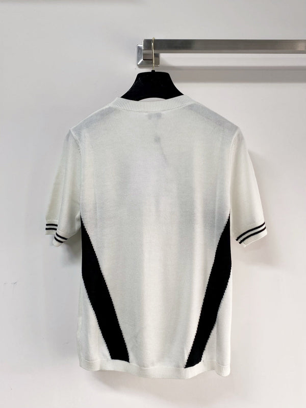 Chanel  Short-Sleeve T-Shirt White in Wool 153741