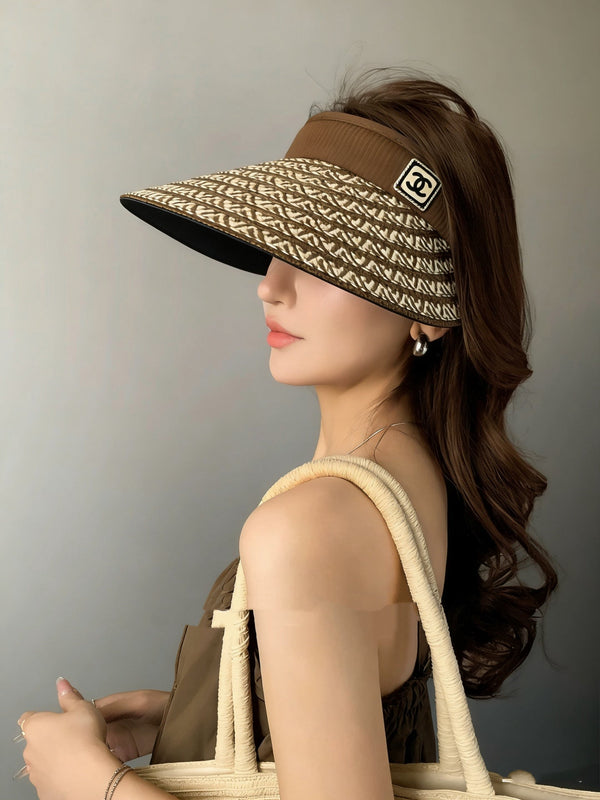 Chapeau Visière Ouverte Chanel Marron en Tissu 192286