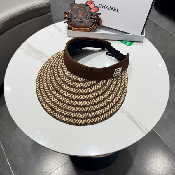 Chapeau Visière Ouverte Chanel Marron en Tissu 192286