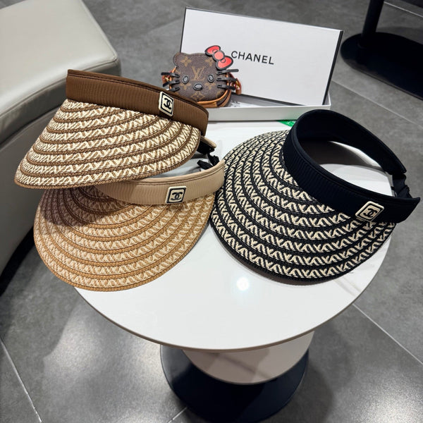 Chapeau Visière Ouverte Chanel Marron en Tissu 192286