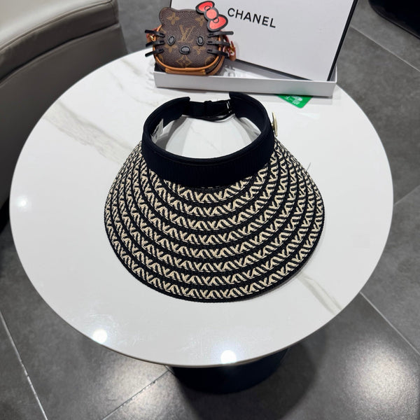 Visière ouverte Chanel noire en tissu 192285