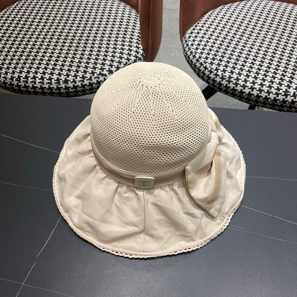 Chanel Chapeau Nœud Coréen Beige en Tissu 192189