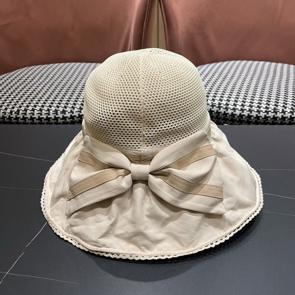 Chanel Chapeau Nœud Coréen Beige en Tissu 192189