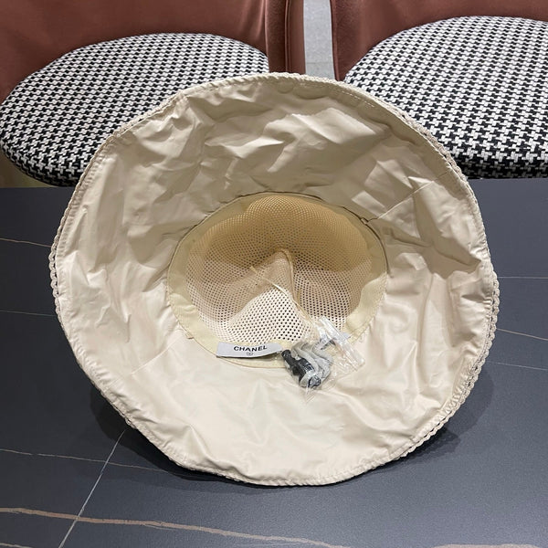 Chanel Chapeau Nœud Coréen Beige en Tissu 192189