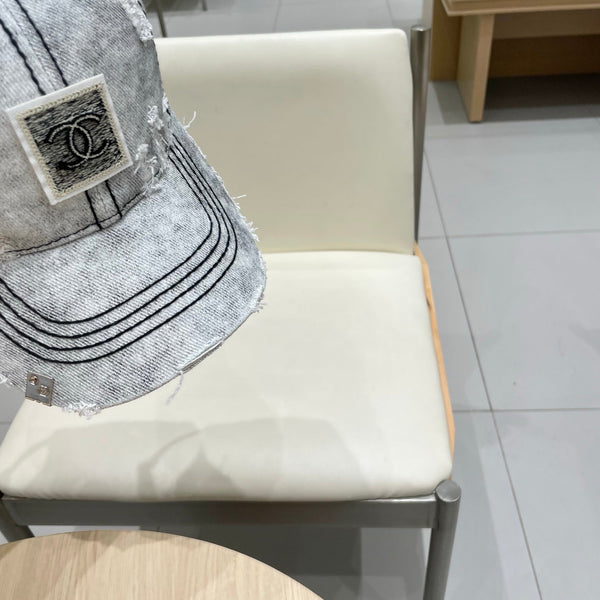 Chanel Baseball Cap Light Gray Denim 192133