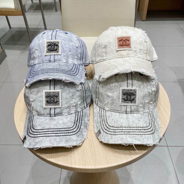 Chanel Baseball Cap Light Gray Denim 192133