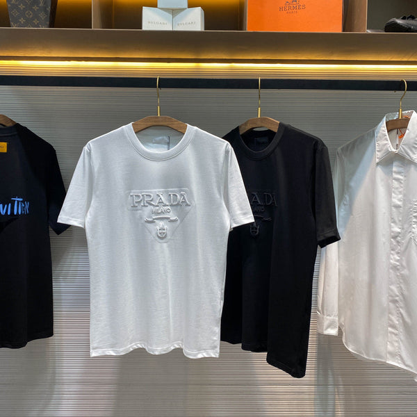 T-shirt basique ras-du-cou à manches courtes en maille de coton PRA26SS 905162