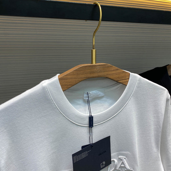 T-shirt basique ras-du-cou à manches courtes en maille de coton PRA26SS 905162