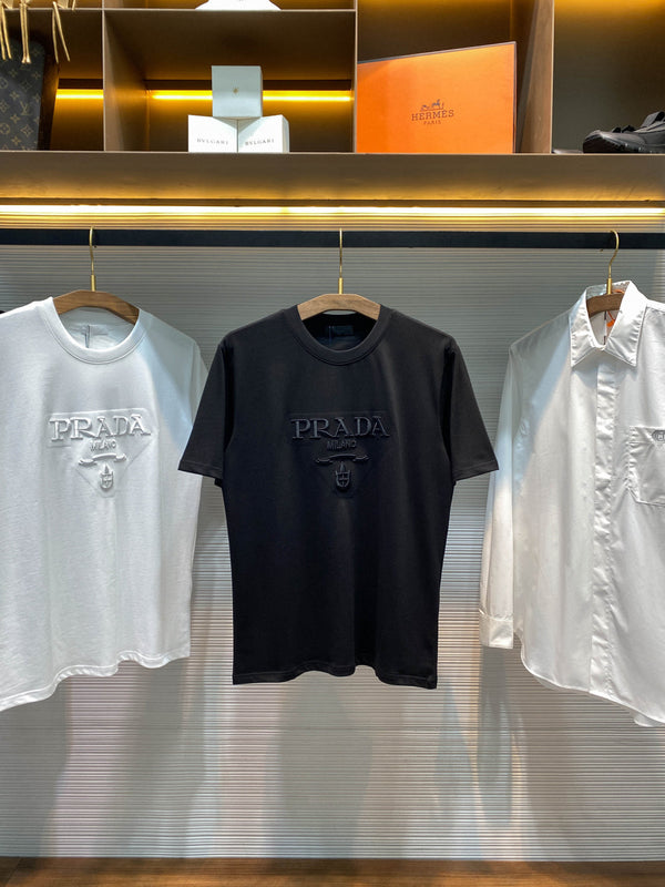 T-shirt basique ras-du-cou à manches courtes en maille de coton PRA26SS 905162