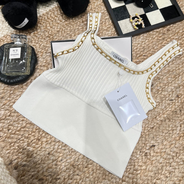 Chanel 26SS Caraco en maille crème en Tencel 161791