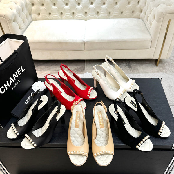 Chanel 26A Slingback Black in Velvet 672992