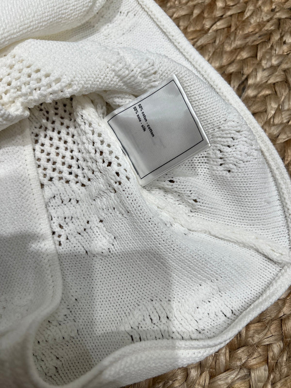 Chanel 26SS Maille à la texture ajourée délicate Crème en Coton 161787