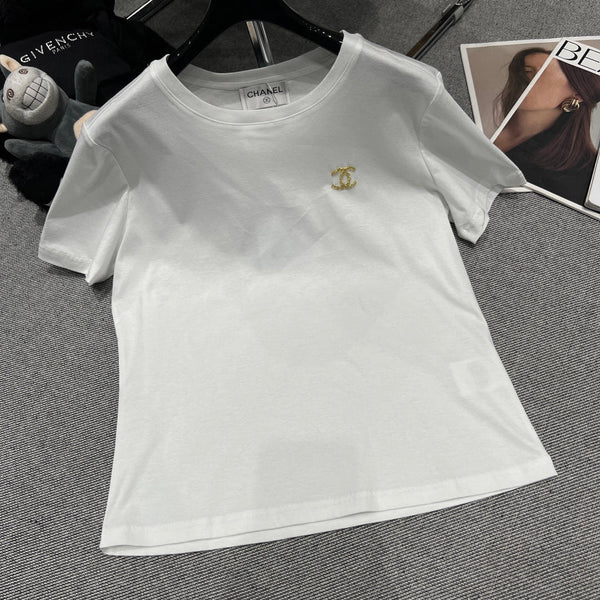 Chanel 26 Col rond classique blanc en coton 161761