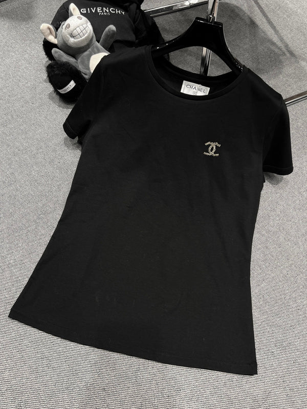 Chanel 26 Col rond classique noir en coton 161759