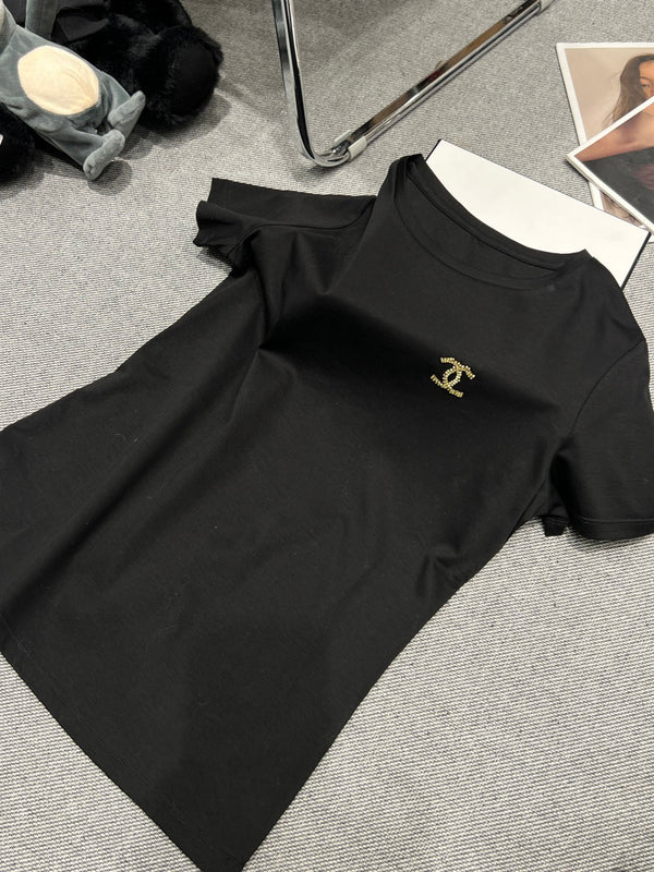 Chanel 26 Col rond classique noir en coton 161759