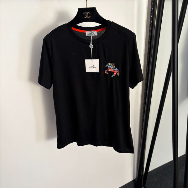 T-shirt à manches courtes Hermès Poney brodé en coton 978342