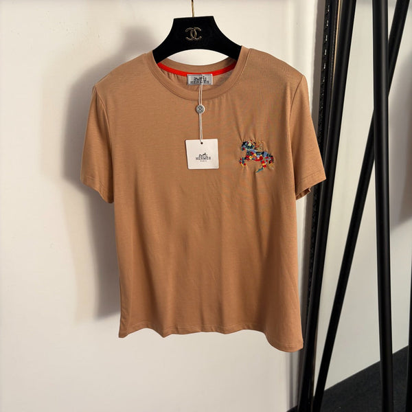 T-shirt à manches courtes Hermès Poney brodé en coton 978342