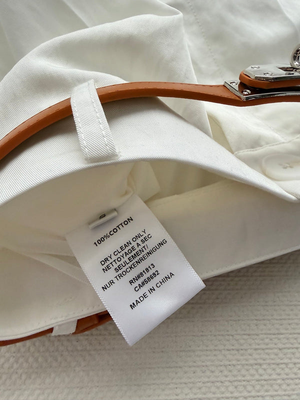 Hermes 26SS Cropped Wide-Leg Pants White in Cotton 938212