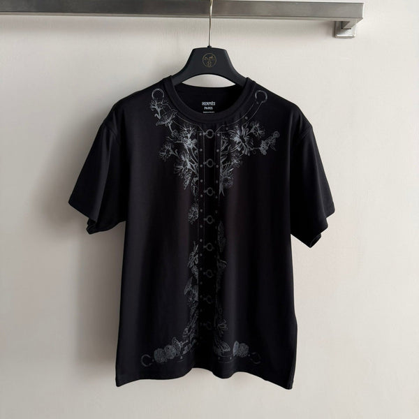 Hermes 26  Short-sleeved Printed T-shirt Black in Cotton 888724