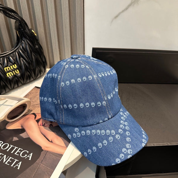 Casquette de baseball Chanel bleu foncé en jean 197871
