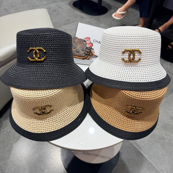 Chanel Bob Chapeau 26 Beige en Paille 197777