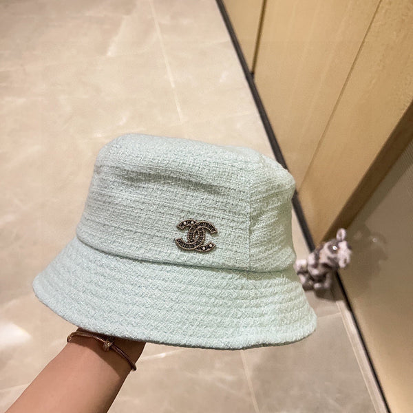 Chanel Chapeau de pêcheur Vert Menthe en Tissu 197683