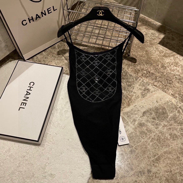 Combinaison de bain Chanel noire en coton 195169