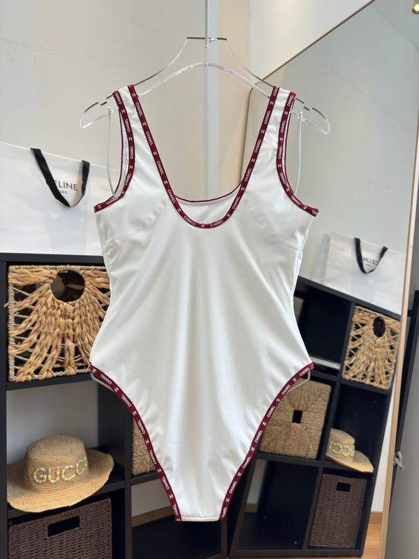Maillot de bain une pièce Chanel blanc en coton 195159