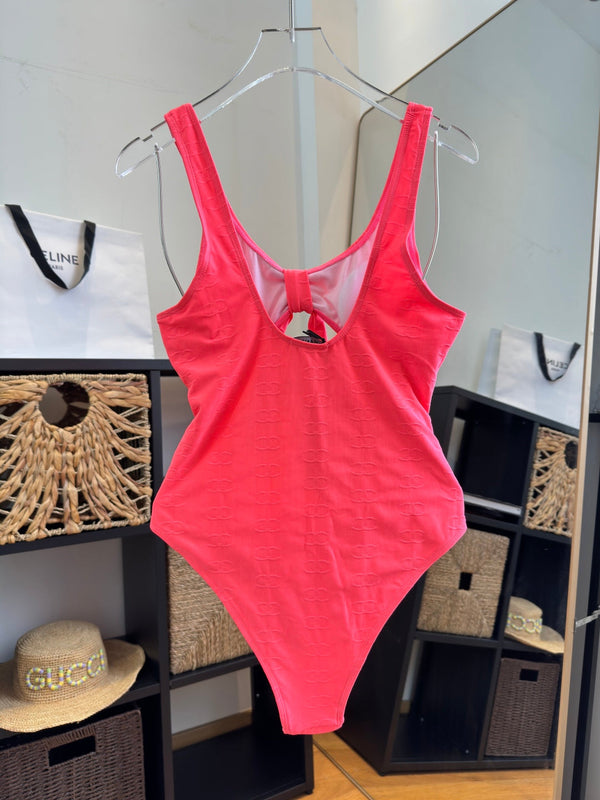 Chanel One-piece Swimsuit Pink in Nylon 195157