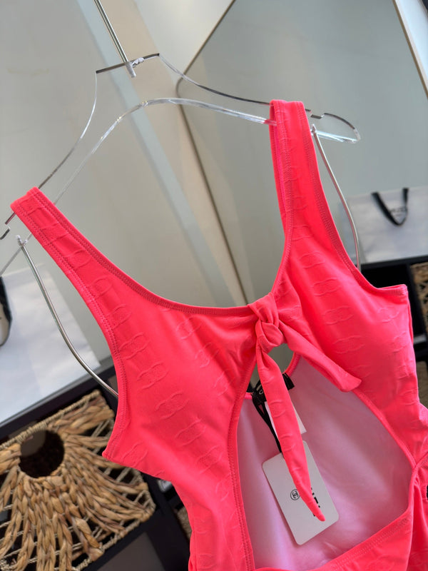 Chanel One-piece Swimsuit Pink in Nylon 195157