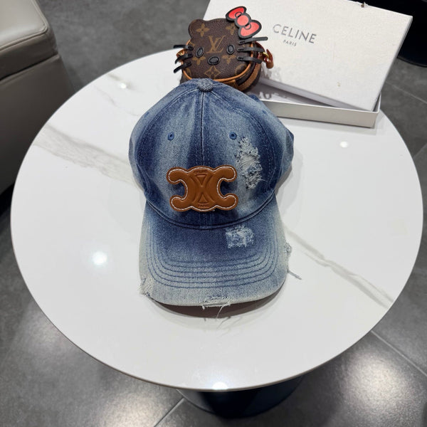 Casquette de baseball Céline bleue en jean 189804