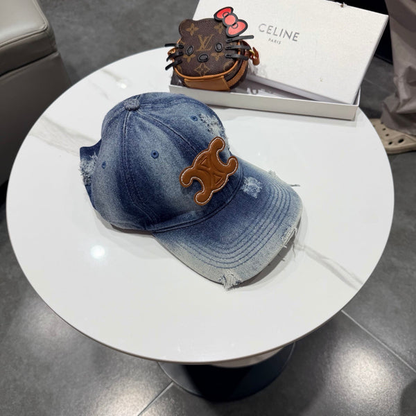 Casquette de baseball Céline bleue en jean 189804