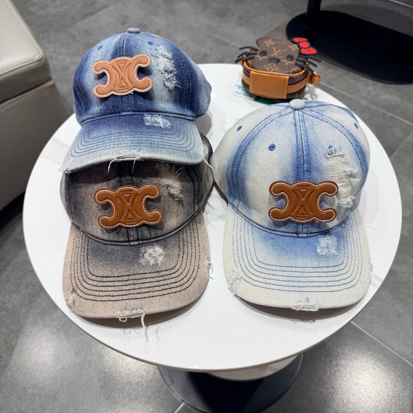 Casquette de baseball Céline bleue en jean 189804