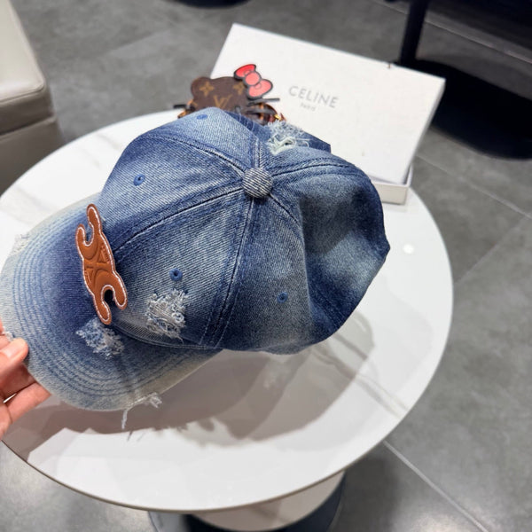 Casquette de baseball Céline bleue en jean 189804