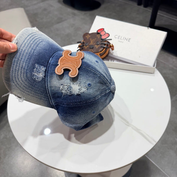 Casquette de baseball Céline bleue en jean 189804