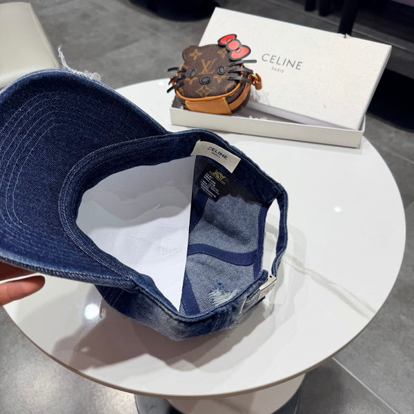 Casquette de baseball Céline bleue en jean 189804