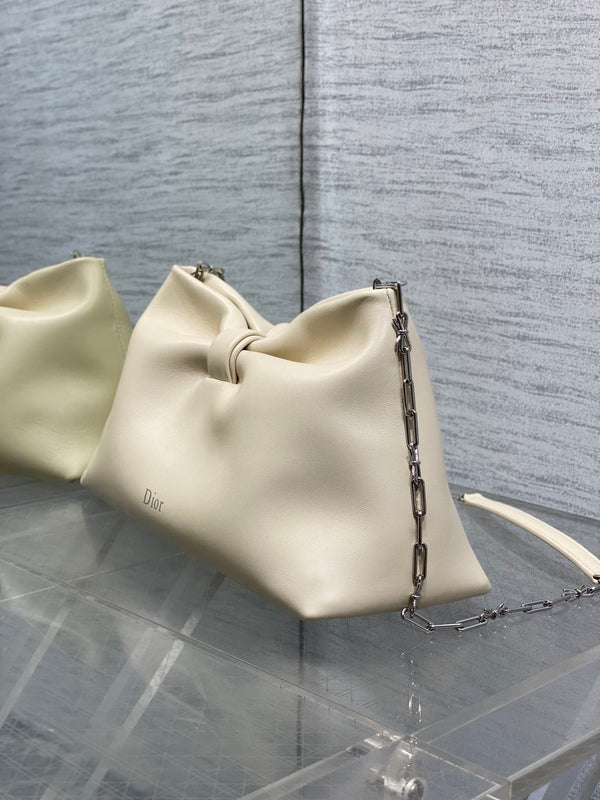 Dior 26 Bow Chain Bag in Ivory Lambskin