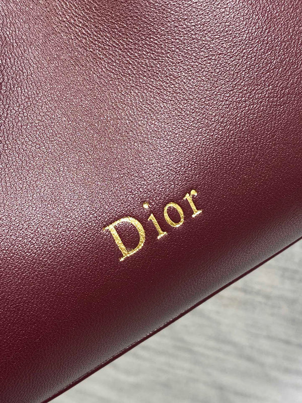 Dior 26 Bow Chain Bag in Burgundy Lambskin