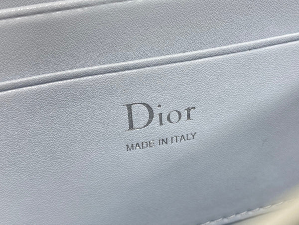 Pochette Dior 26 Bow Pearl Chain Agneau Gris Clair Clouté SHW