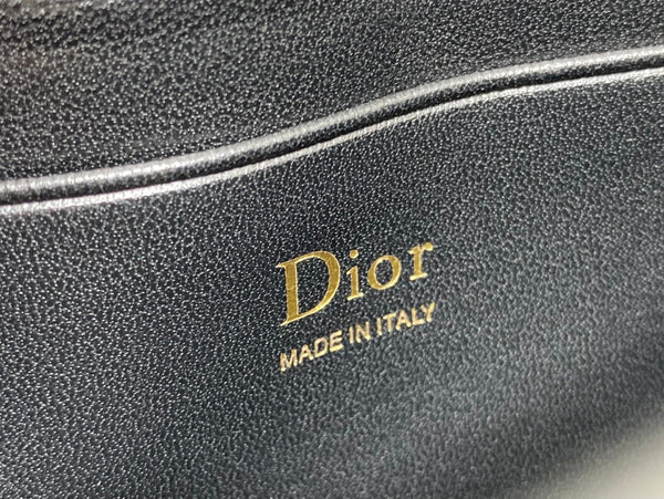 Dior 26 Bow Pearl Chain Clutch Black Lambskin GHW