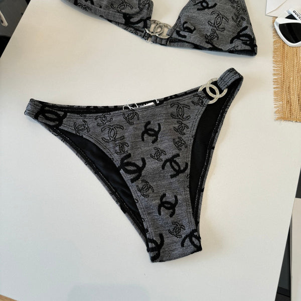 Chanel Bikini Gris en Coton 201812