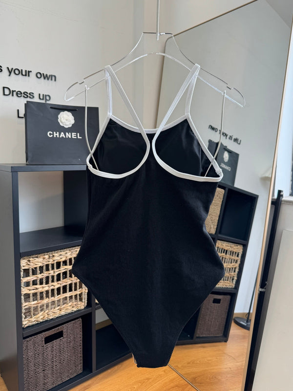 Chanel One-piece Swimsuit Black in Cotton 201808